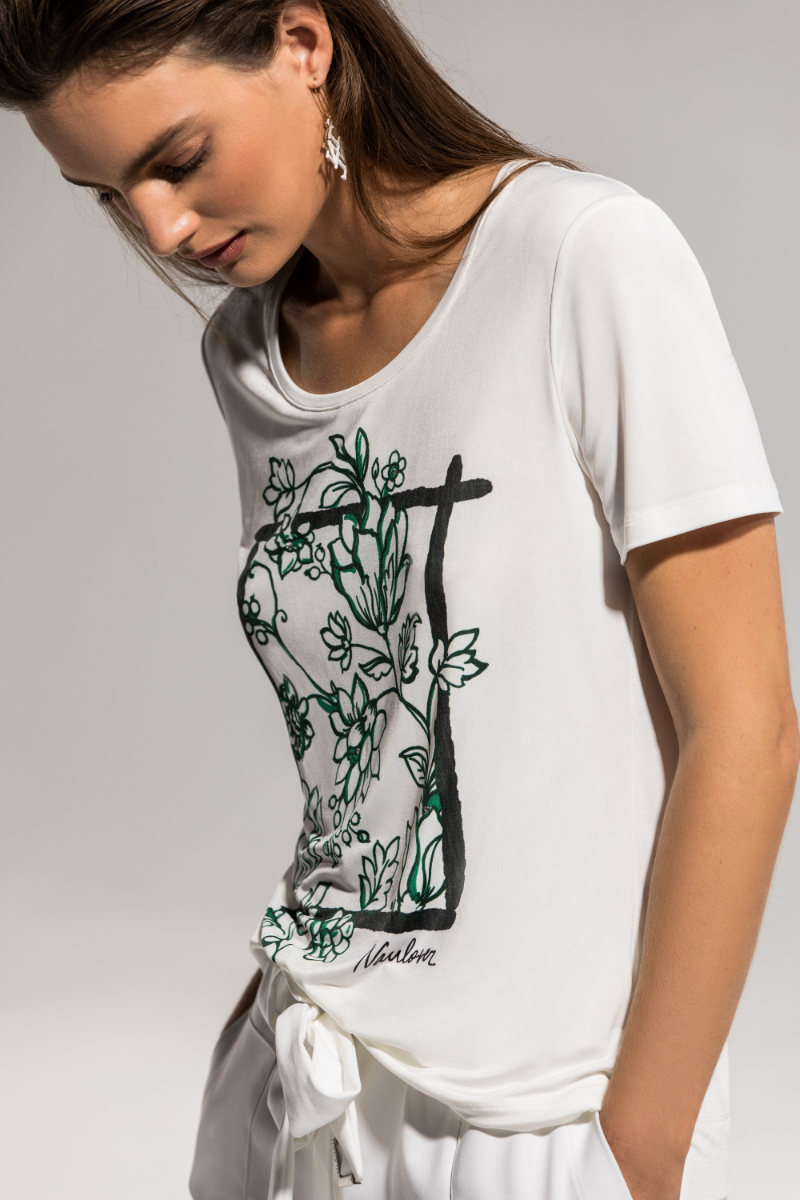 Camiseta blanca estampado floral Naulover