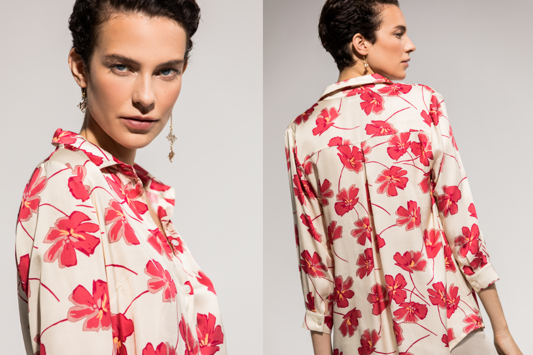 Camisa estampado floral fucsia