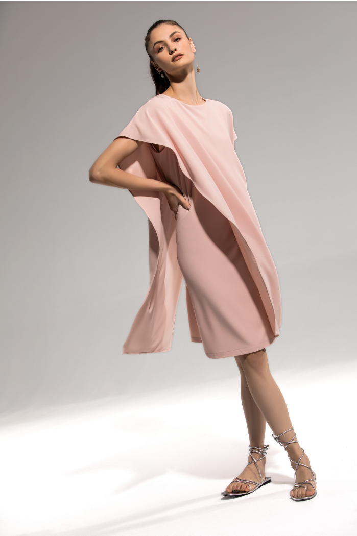 Vestido midi rosa