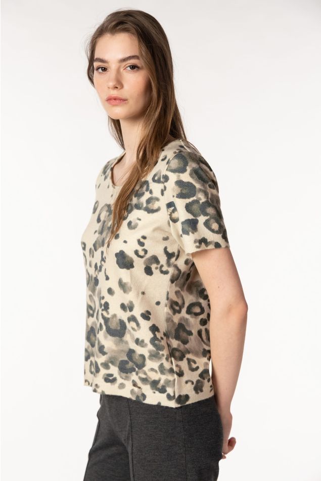 Animal-Print Knit Sweater