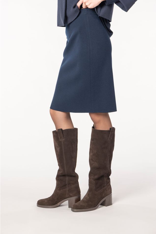 Milano-Knit Pencil Skirt With Elasticated Waistband