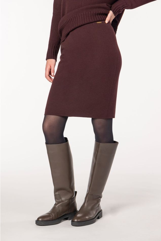 Milano-Knit Pencil Skirt With Elasticated Waistband
