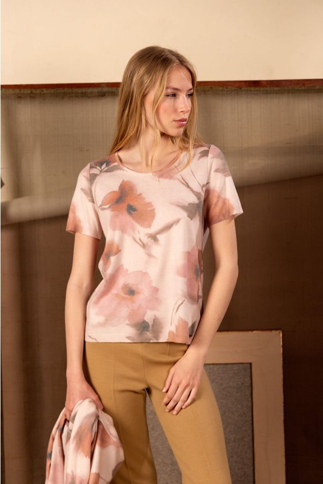 Floral-Print Knit Sweater