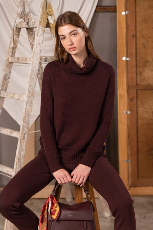 Wool-Knit Turtleneck Sweater