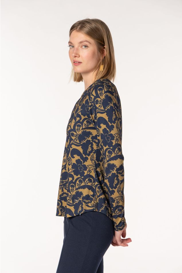 Bicolour Floral Print T-shirt