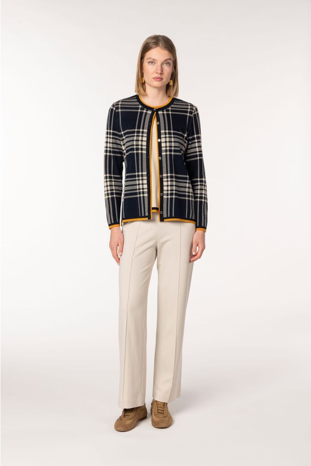 Twin set de punt jacquard quadre gal·lès