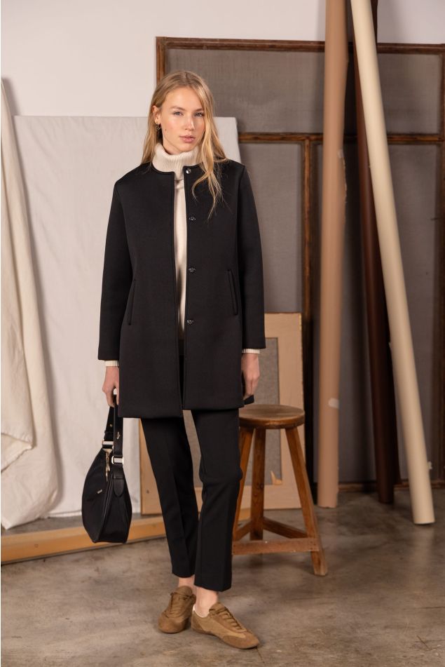 Neoprene Coat With Hidden Closure