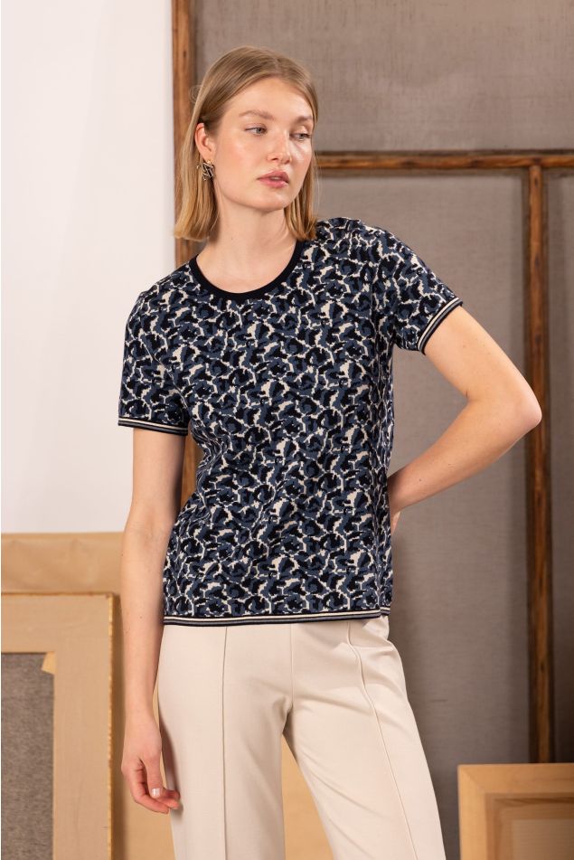 Jersei de punt jacquard animal