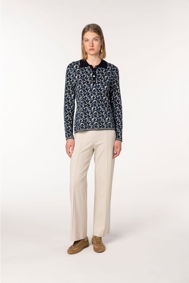 Polo de punt jacquard animal
