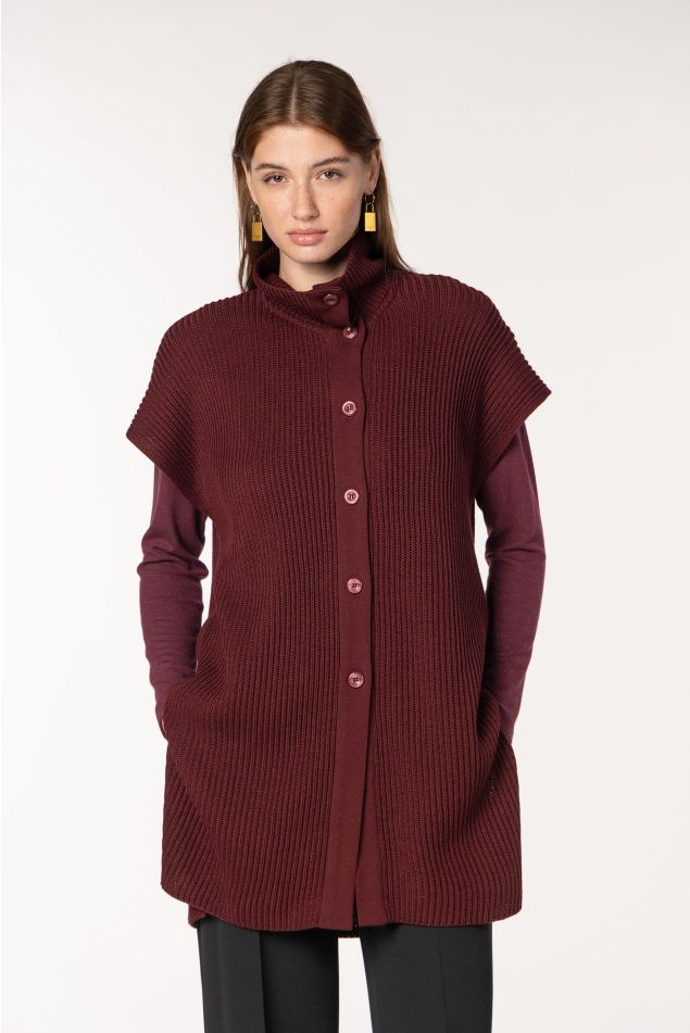 Knit Cape With Collar