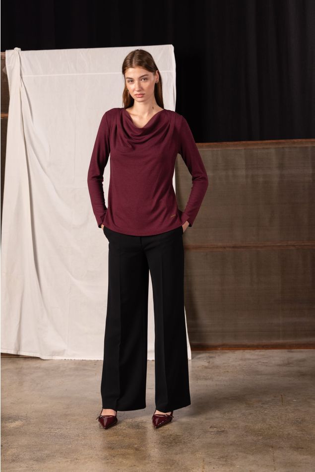 Draped Neckline T-Shirt