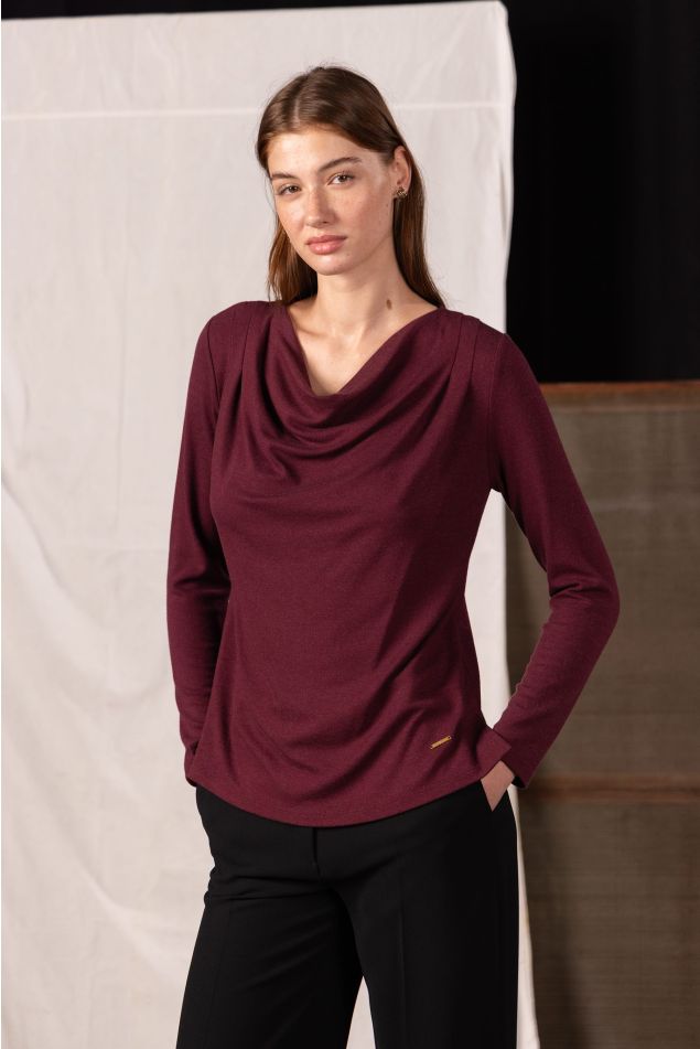 Draped Neckline T-Shirt