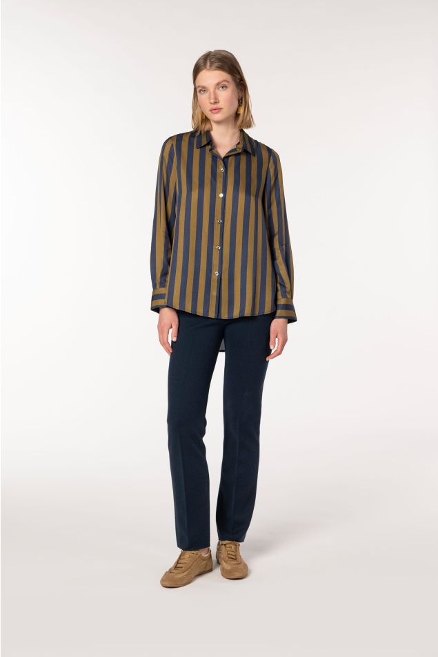 Straight-Leg Stretch Knit Trousers