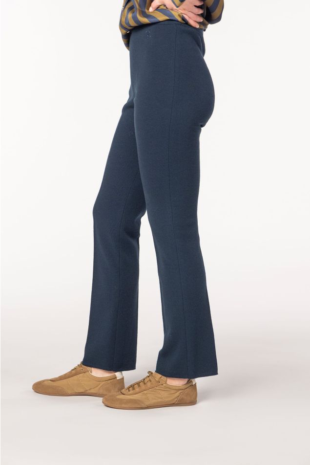 Straight-Leg Stretch Knit Trousers