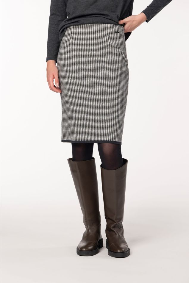 Gingham Jacquard-Knit Skirt