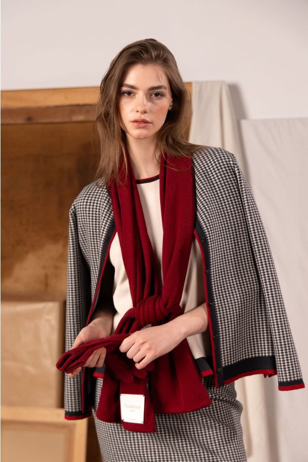 Wool Blend Knit Scarf