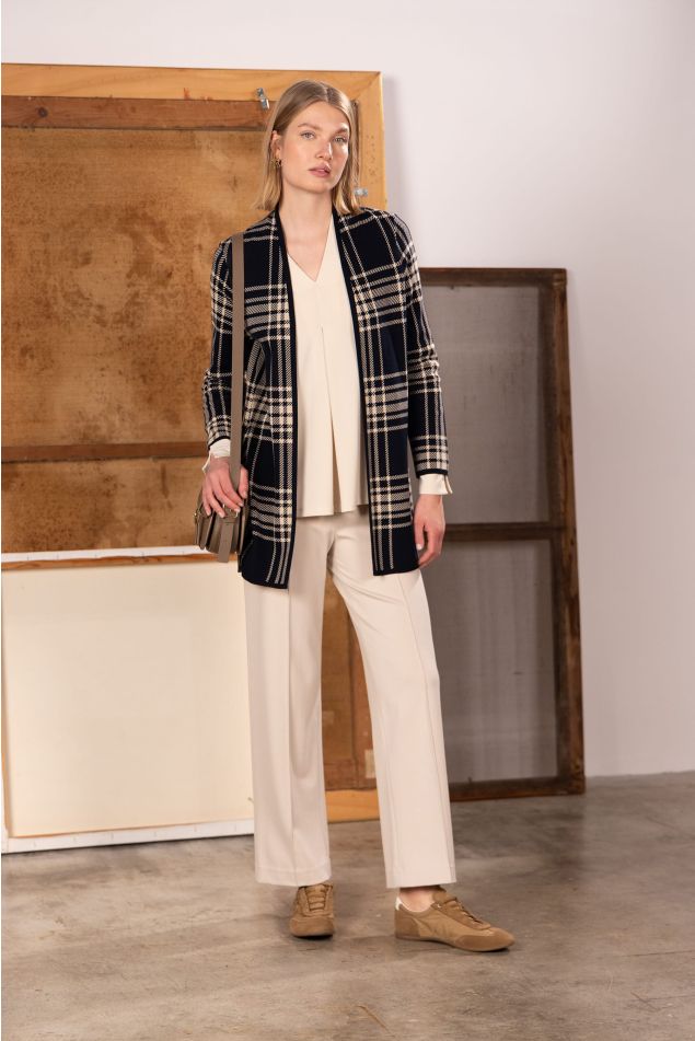 Glen Plaid Jacquard Knit Jacket