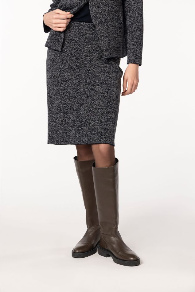 Tricolor Jacquard Knit Skirt