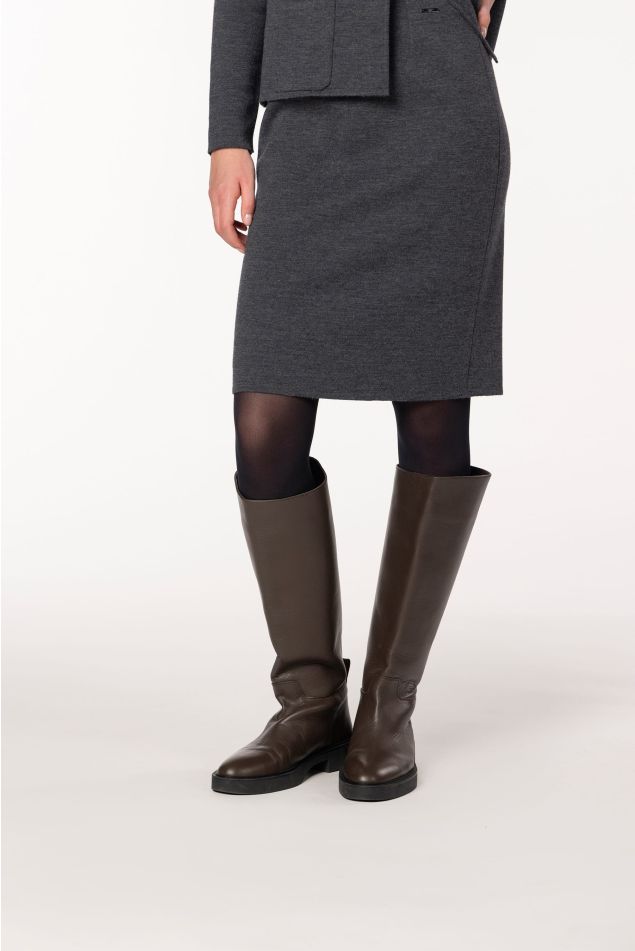 Milano-Knit Pencil Skirt With Elasticated Waistband