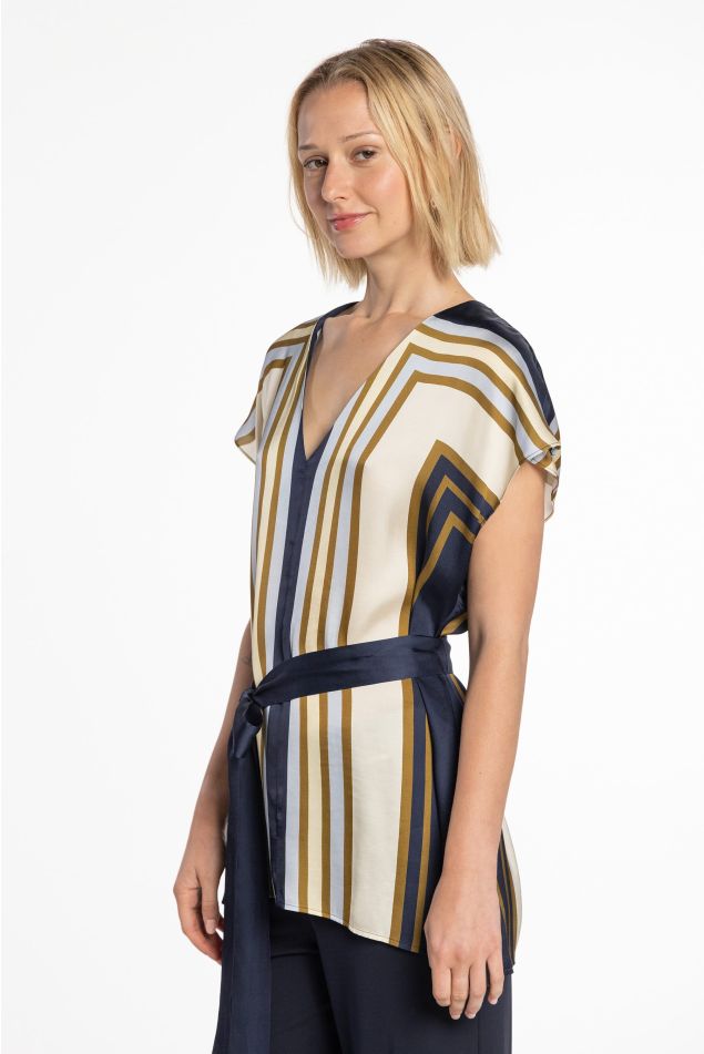Printed Satin Blouse