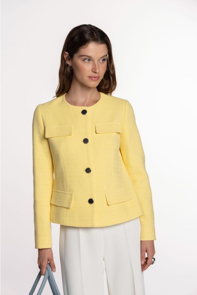 Jaqueta de tweed amb butxaques de tapeta