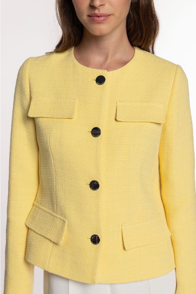Jaqueta de tweed amb butxaques de tapeta