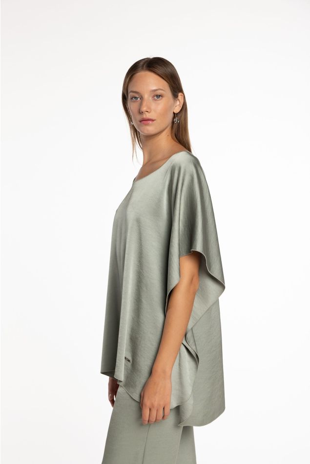 Oversized Double Satin Cape