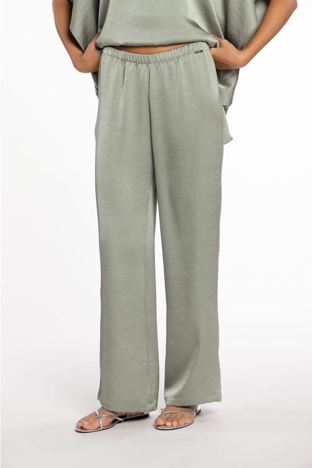 Pantaló de doble setí amb cintura elàstica