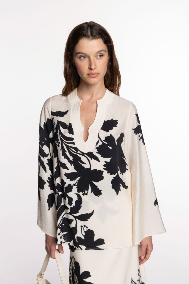Blusa de bambula estampado floral