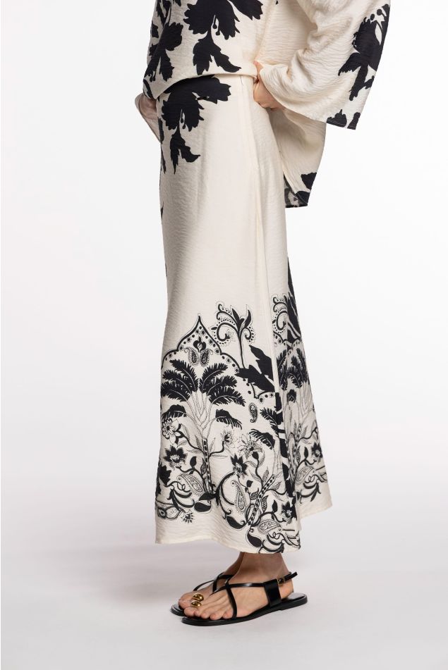 Faldilla llarga de bambula estampada floral