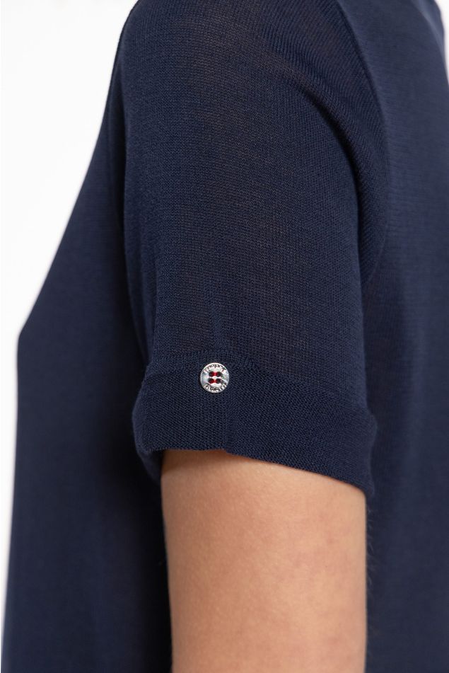Short-Sleeved Knit Sweater