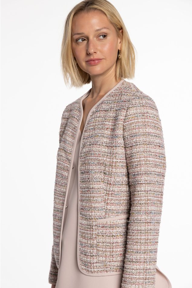 Jaqueta de tweed amb vius en contrast