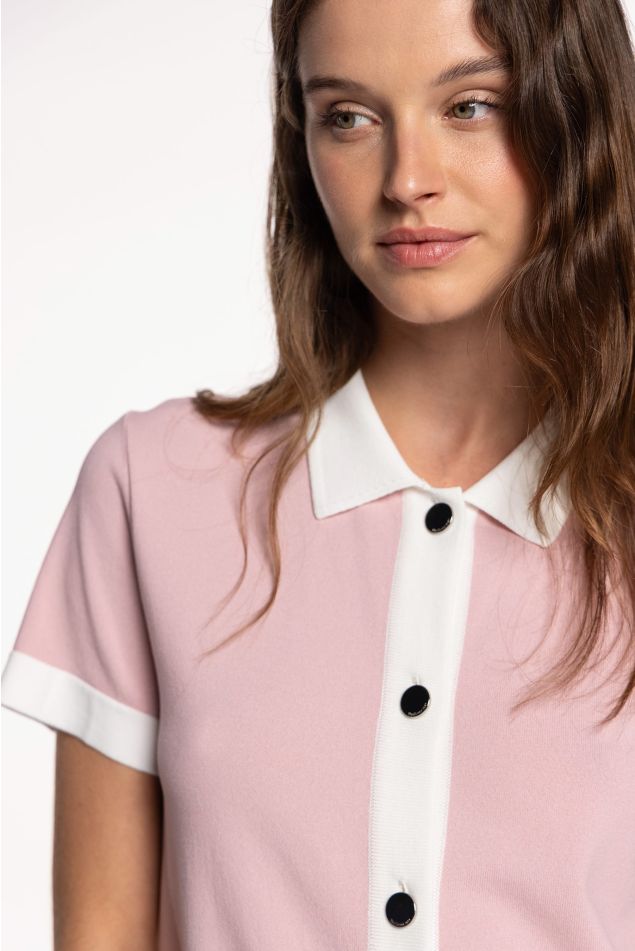 Knit Shirt with Contrast Trims