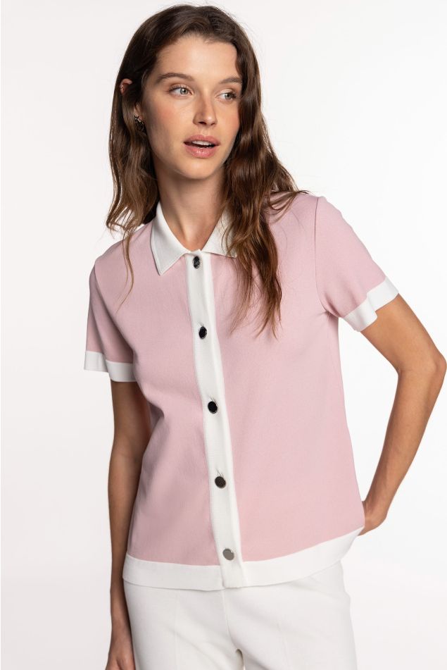 Knit Shirt with Contrast Trims