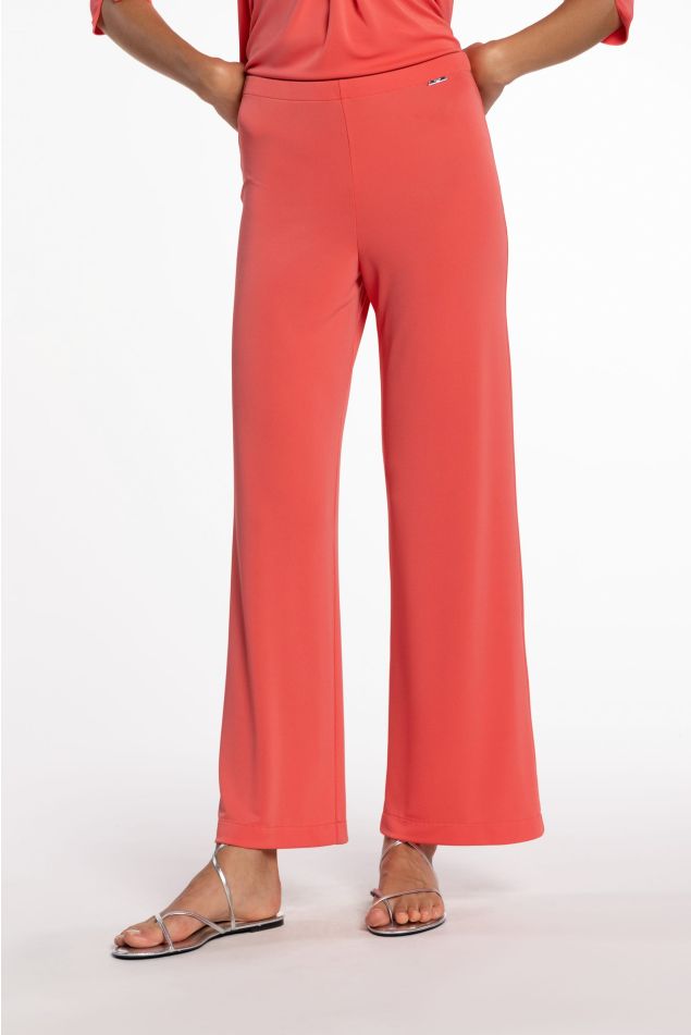 Pantalón de malha circular acampanado