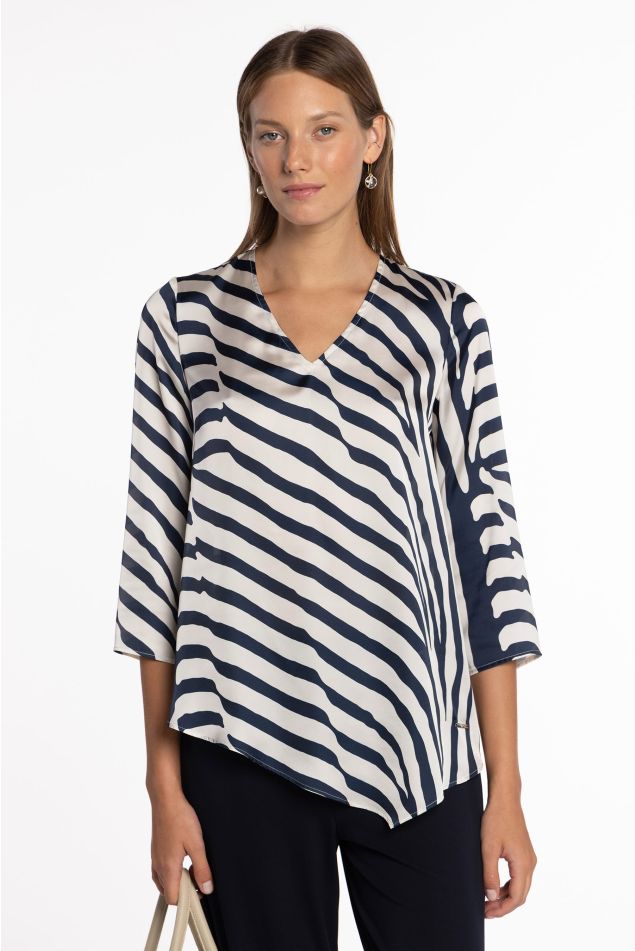 Animal Print Satin Blouse