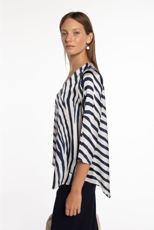 Animal Print Satin Blouse