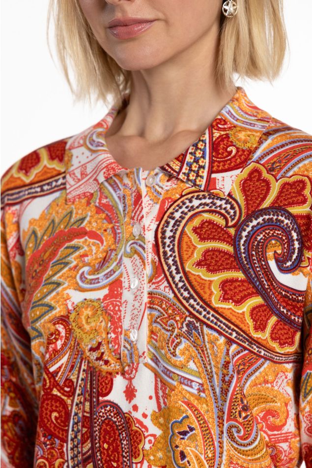 Paisley Print Knit Sweater