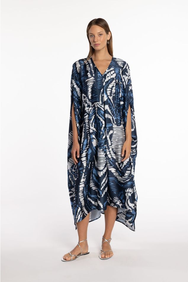 Blue Zebra Twill Caftan