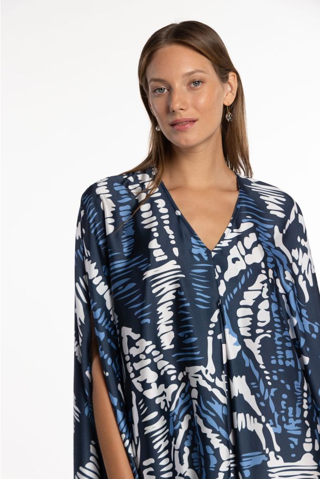 Blue Zebra Twill Caftan