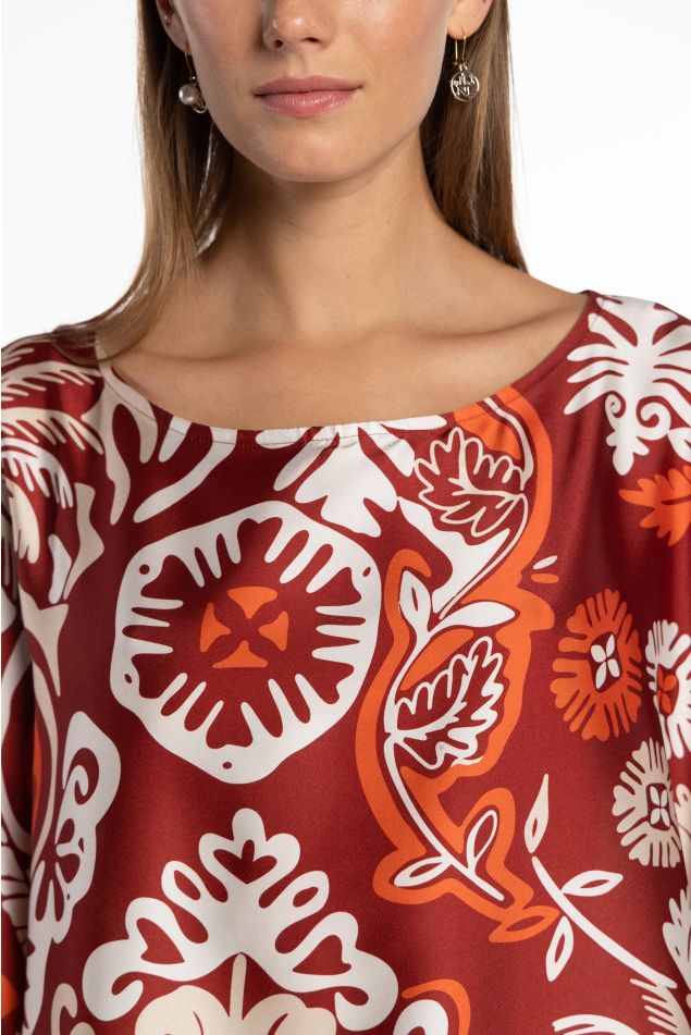 Ethnic Floral Twill Caftan
