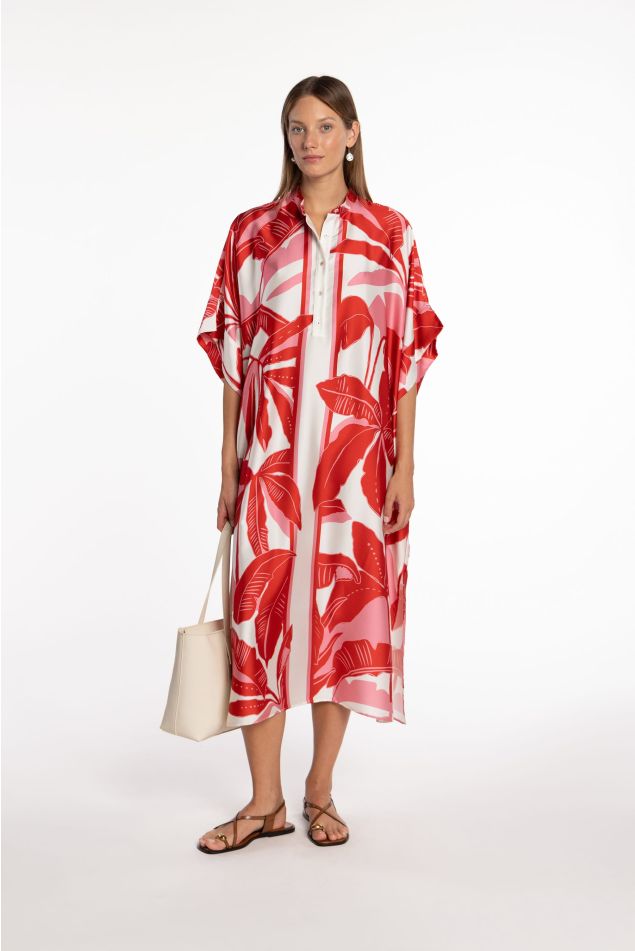 Tropical Mao Twill Caftan