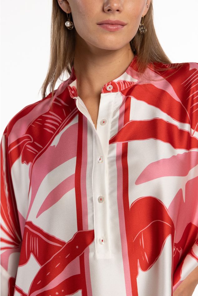 Tropical Mao Twill Caftan