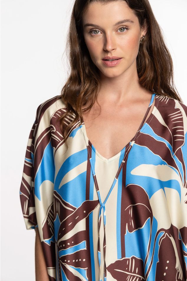 Tropical Bow Twill Caftan