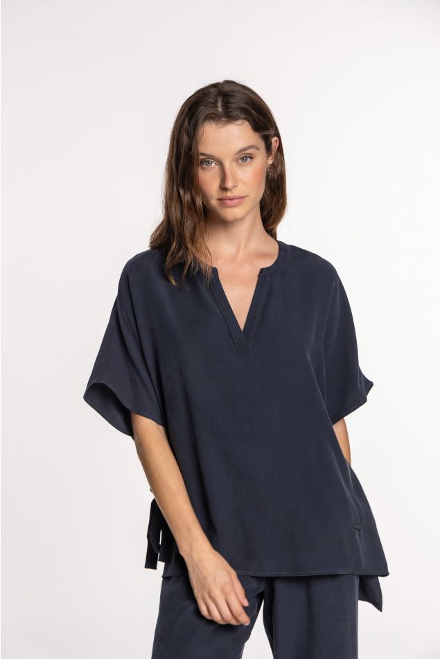 Cupro Cape with Side Ties