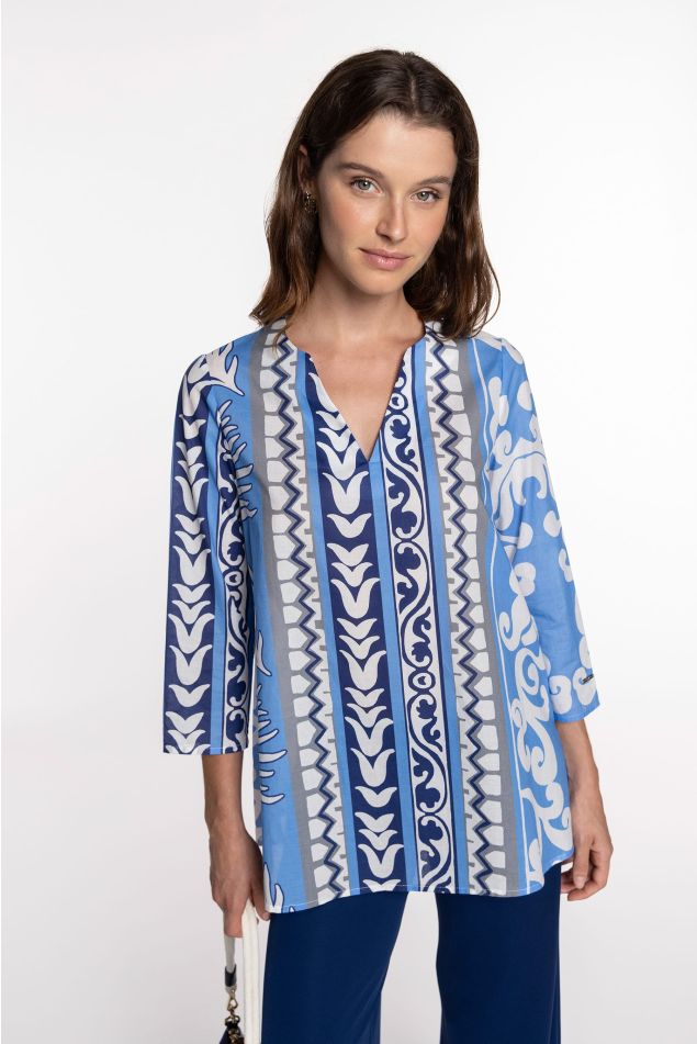Printed Cotton Voile Blouse