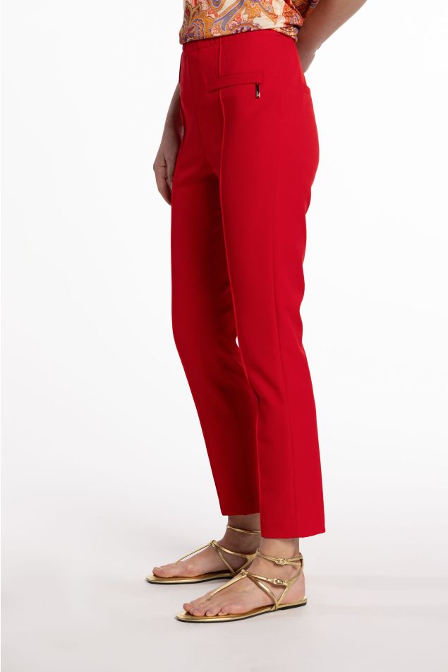 Pantalón pitillo de sarga elástica