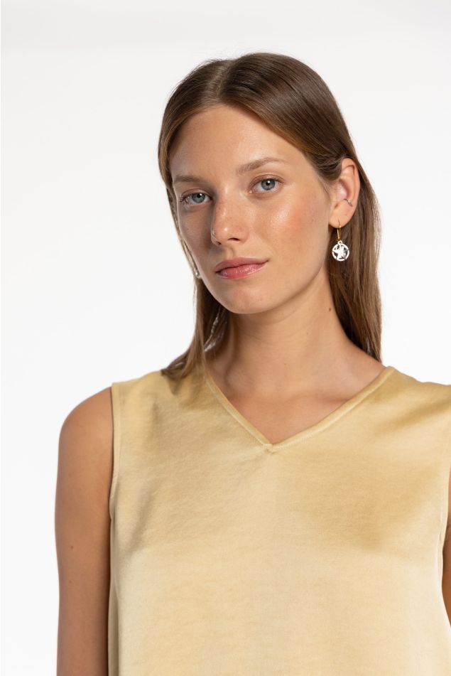 Asymmetrical Double Satin Blouse