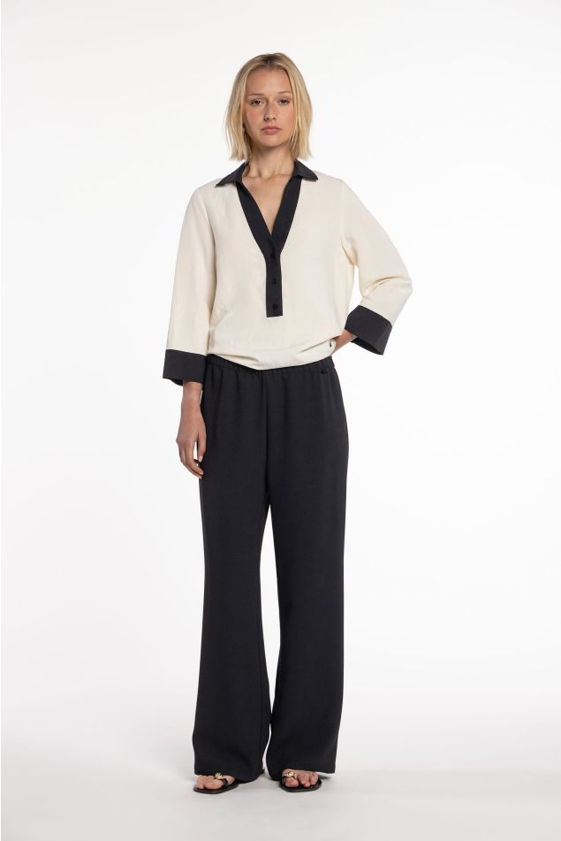 Pantaló de doble crepé amb cintura elàstica