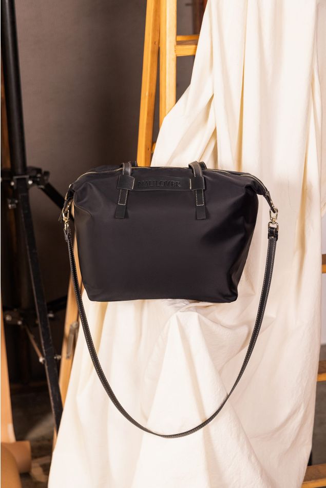Black Nylon Shopping Bag